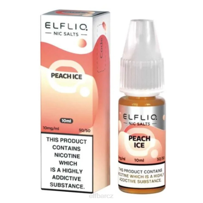 elfbar elfliq nic salts - broskvový led - 10ml-20 mg/ml 8442186