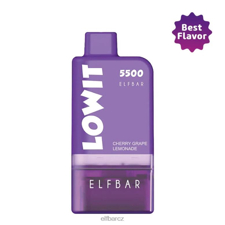 ELFBAR předplněná sada lusku lowit 5500 2% nic třešňová hroznová limonáda třešňový hroznový limonádový lusk+fialová baterie 60FDZ135