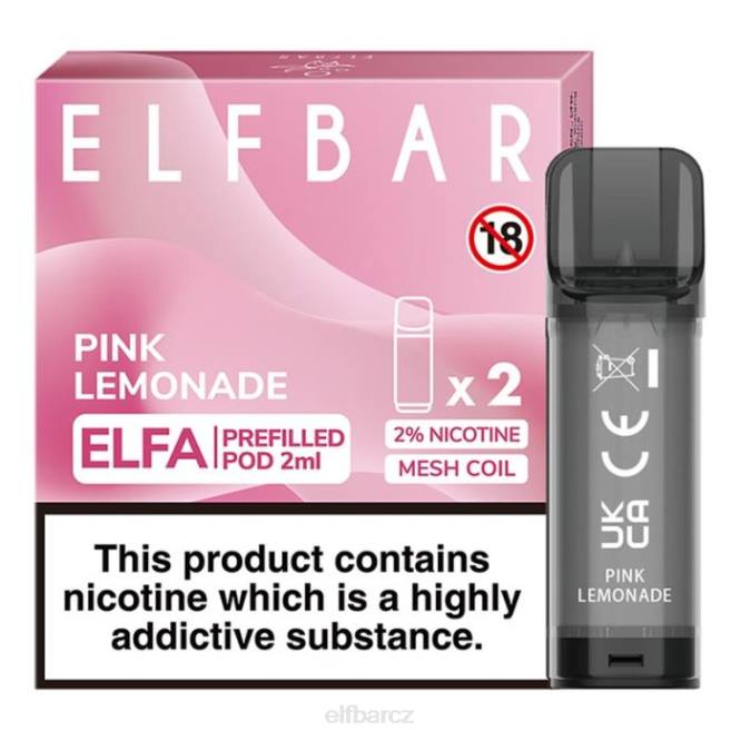 elfbar elfa předplněný pod - 2 ml - 20 mg (2 balení) 8442111 růžová limonáda
