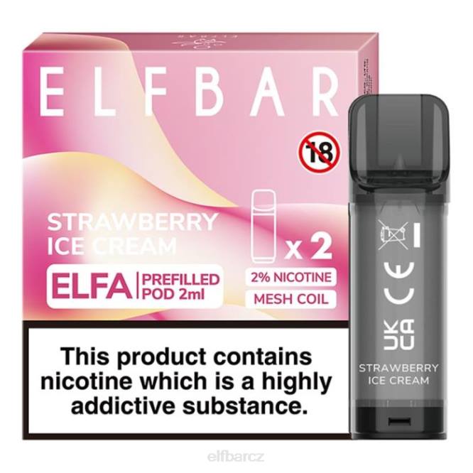 elfbar elfa předplněný pod - 2 ml - 20 mg (2 balení) 8442115 Jahodová zmrzlina