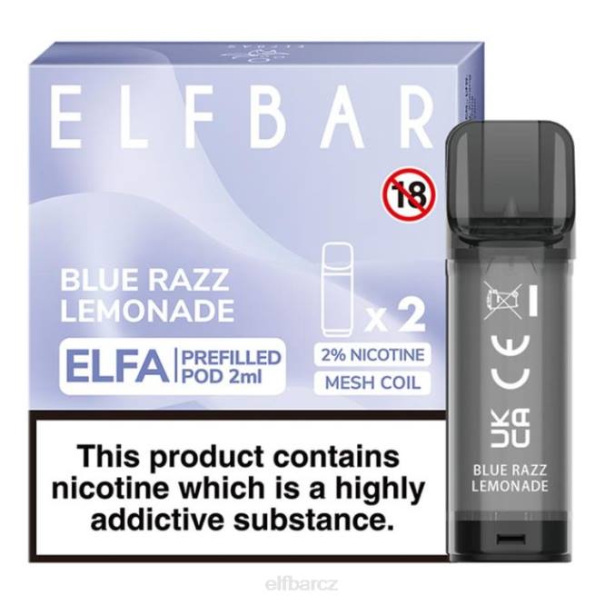 elfbar elfa předplněný pod - 2 ml - 20 mg (2 balení) 8442119 modrá razz limonáda