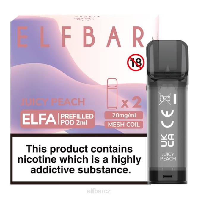 elfbar elfa předplněný pod - 2 ml - 20 mg (2 balení) 8442125 šťavnatá broskev