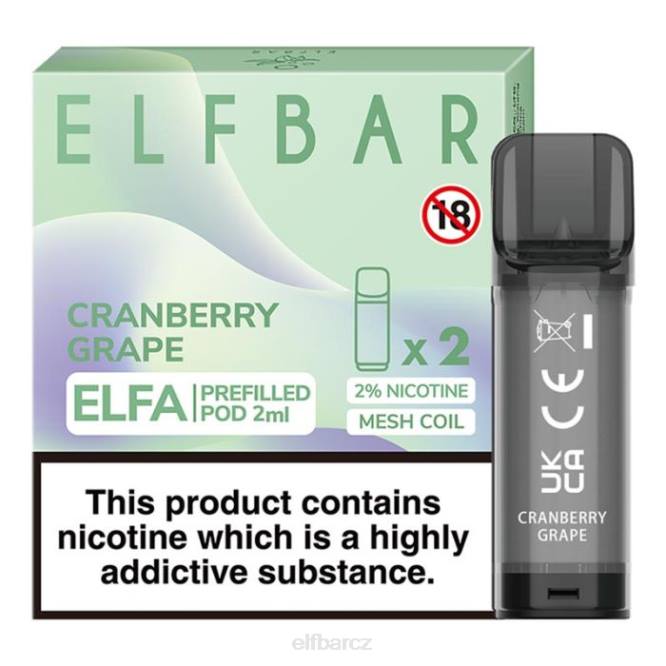 elfbar elfa předplněný pod - 2 ml - 20 mg (2 balení) 8442127 brusinkový hrozn