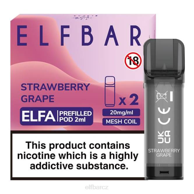 elfbar elfa předplněný pod - 2 ml - 20 mg (2 balení) 8442130 jahodový hrozn