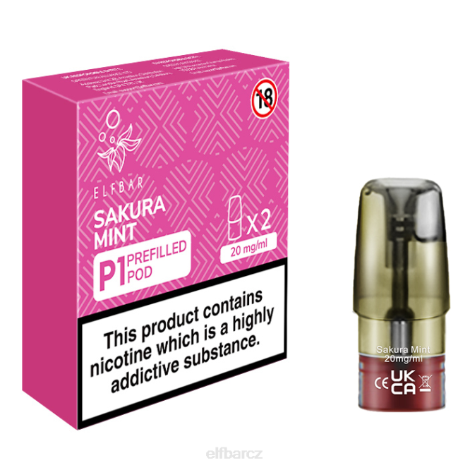 elfbar mate 500 p1 předplněné lusky - 20 mg (2 balení) máta sakura 8442167