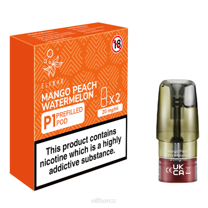 elfbar mate 500 p1 předplněné lusky - 20 mg (2 balení) mango broskev vodní meloun 8442158