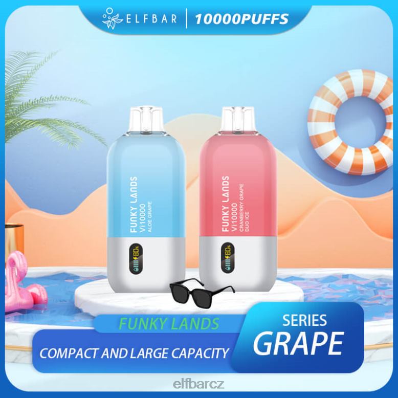 ELFBAR funky lands nejlepší příchuť jednorázový vape vi10000 grape series aloe hroznový 60FDZ149