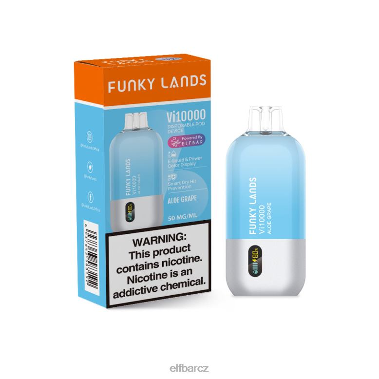 ELFBAR funky lands nejlepší příchuť jednorázový vape vi10000 grape series brusinkový hroznový duo led 60FDZ150