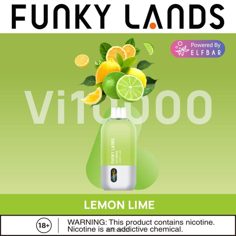 ELFBAR funky lands nejlepší příchuť jednorázový vape vi10000 ledová série meloun malina duo led 60FDZ152