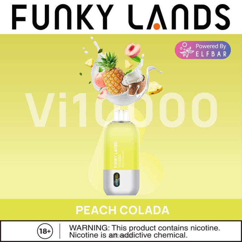 ELFBAR funky lands nejlepší příchuť jednorázový vape vi10000 ledová série melounový led 60FDZ154