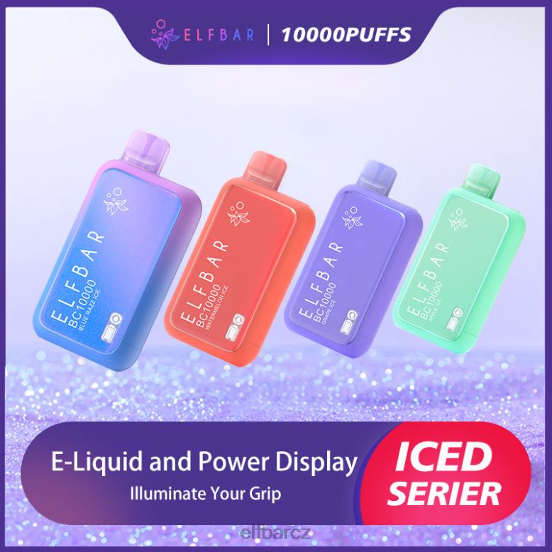 ELFBAR nejlepší příchuť jednorázový vape bc10000 led série modrý razz led 60FDZ1