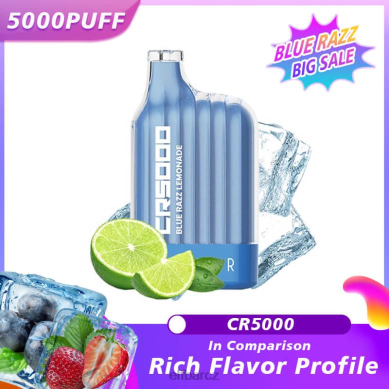 ELFBAR nejlepší příchuť jednorázový vape cr5000 blue razz modrá razz limonáda 60FDZ19