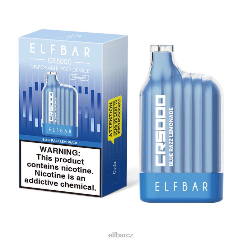 ELFBAR nejlepší příchuť jednorázový vape cr5000 blue razz modrá razz limonáda 60FDZ19