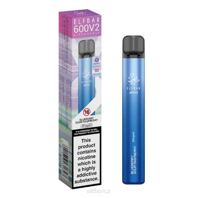 elfbar 600v2 jednorázová vapka - 20 mg 844210 borůvka kyselá malina