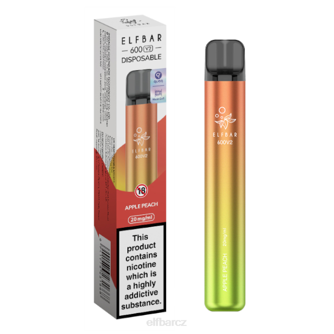 elfbar 600v2 jednorázová vapka - 20 mg 844211 jablko broskev