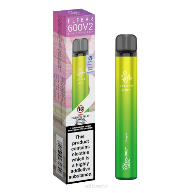 elfbar 600v2 jednorázová vapka - 20 mg 844212 kiwi mučenka guava