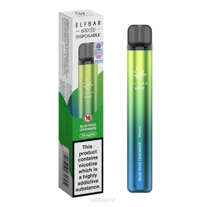 elfbar 600v2 jednorázová vapka - 20 mg 844213 modrá razz limonáda