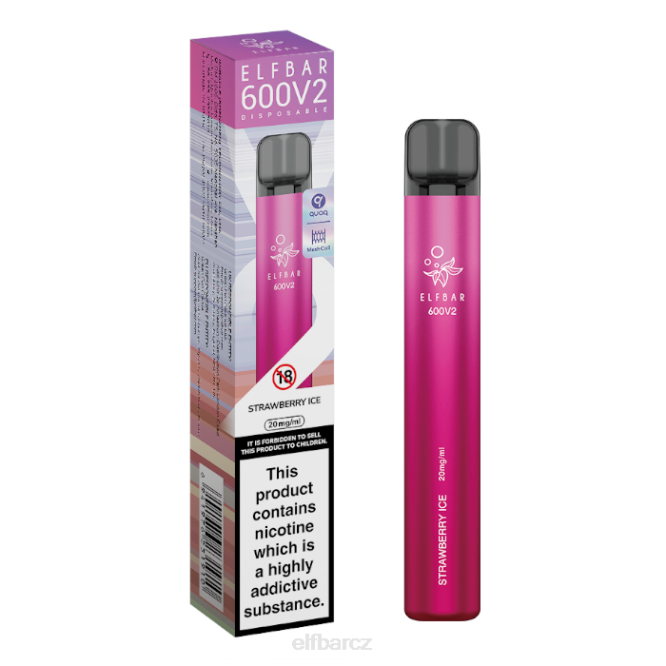 elfbar 600v2 jednorázová vapka - 20 mg 844214 jahodový led