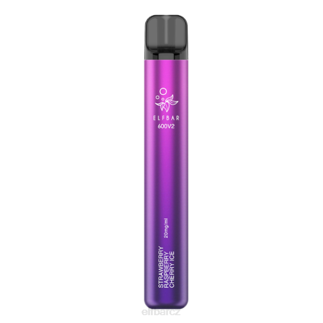 elfbar 600v2 jednorázová vapka - 20 mg 844218 jahoda malina třešeň led