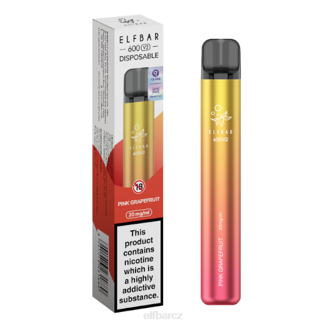 elfbar 600v2 jednorázová vapka - 20 mg 844219 růžový grapefruit