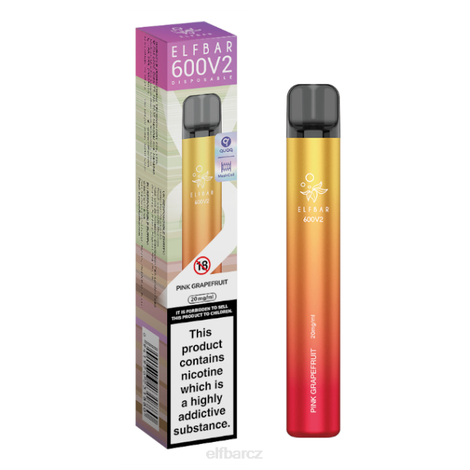 elfbar 600v2 jednorázová vapka - 20 mg 844219 růžový grapefruit