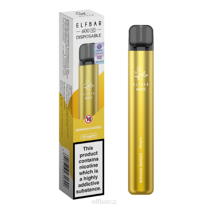 elfbar 600v2 jednorázová vapka - 20 mg 844222 banán mango