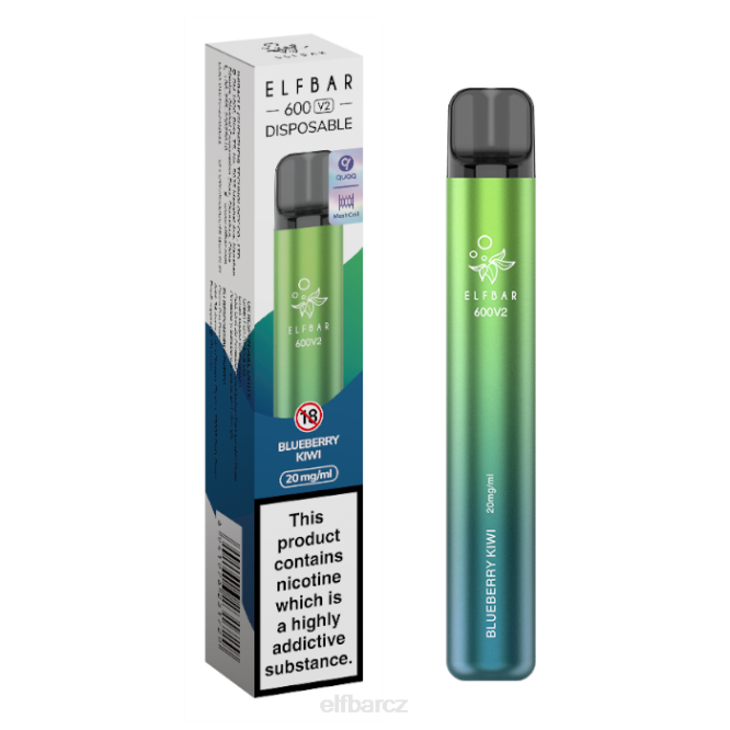 elfbar 600v2 jednorázová vapka - 20 mg 844223 borůvkové kiwi