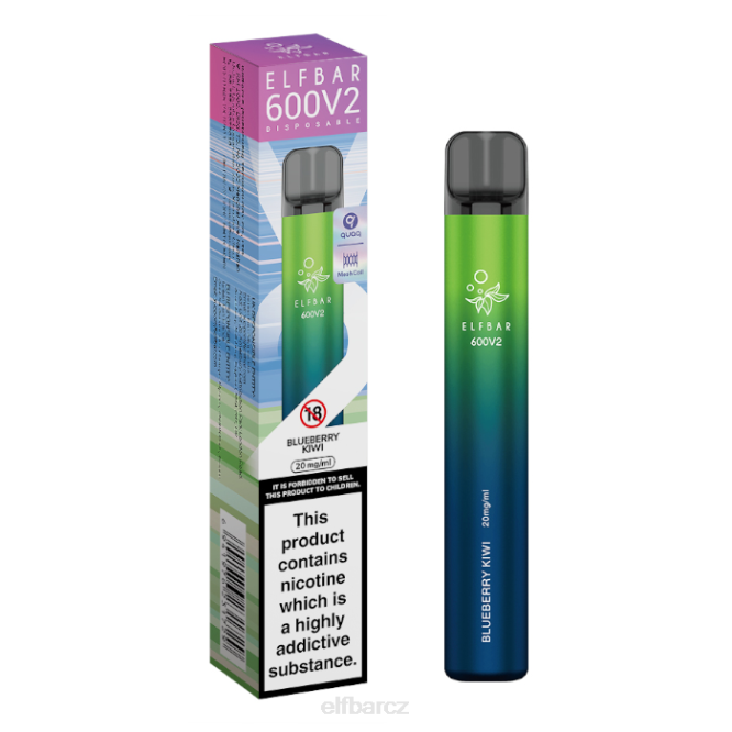 elfbar 600v2 jednorázová vapka - 20 mg 844223 borůvkové kiwi